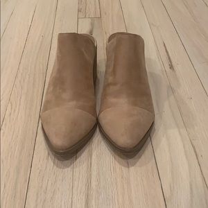 Tan Heeled Mules